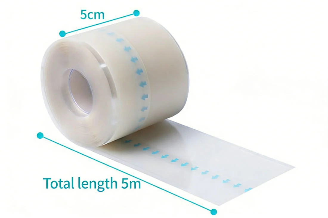 Non Bordered Hydrocolloid Dressing Roll For Catheter Securement